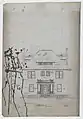 Architectural drawing for a Mills and Wachter designed home in the Old West End of Toledo, Ohio, 1890s
