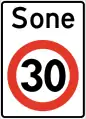 Speed limit zone of 30&nbsp;km/h