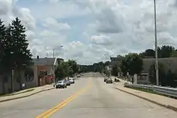 Looking south at downtown Neshkoro