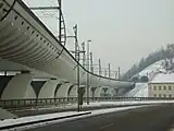 The hlavní&nbsp;– Vítkov bridge section in December 2010, completed