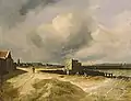 View of Irishtown from Sandymount, 1823, Oil on canvas, 14 x 18 in, 35.5 x 45.7&nbsp;cm.