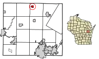 Location of Nichols in Outagamie County, Wisconsin.