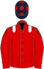 Red, white epaulettes, dark blue cap, red spots