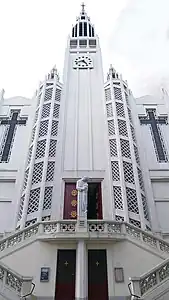 The 53-metre (174&nbsp;ft) tall bell tower
