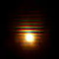 Light source at 25&nbsp;cm from the objective of the camera
