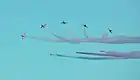 Red Arrows performing at the Helsinki 2017 Air Show.