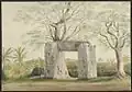 Remains of an ancient gateway near Kolonya, Tongataho, 1853