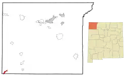 Location of Crystal, New Mexico