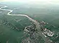 Aerial view of Schoonhoven and Nieuwpoort, on the Lek