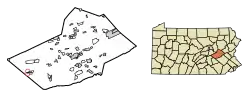 Location of Tower City in Schuylkill County, Pennsylvania.