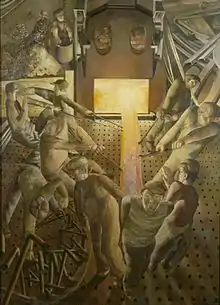 Stanley Spencer's Shipbuilding on the Clyde: The Furnaces; 1946.