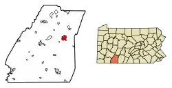 Location of Indian Lake in Somerset County, Pennsylvania.