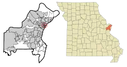 Location of Northwoods, Missouri