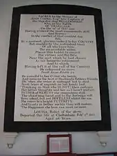 Picture of the memorial to Cooke in St&nbsp;Andrew's Church, Donhead St&nbsp;Andrew, in Wiltshire