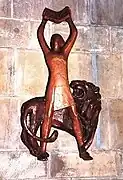 St. Mark and the Lion sculpture in St. Mark's Church by sculptor Laurence Broderick