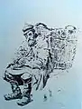 Tragarz (A Porter), a study in pencil on paper, 1884 (Historical Museum of Warsaw, phot. J. Mierzecka)