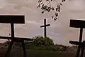 Cross in the park of Somogyvár Abbey