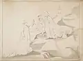 'The Coronation of Jones by the Geniuses in the Mountains of Wales', 1844, drawing, 34 x 48&nbsp;cm, from The Illustrated Life of Richard Robert Jones