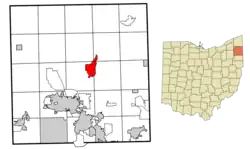 Location of Cortland in Trumbull County within the state of Ohio