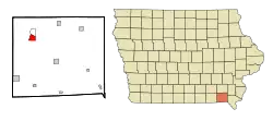 Location of Leando, Iowa