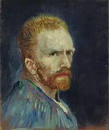 Vincent van Gogh, Self-Portrait, c. 1887, oil on canvas, 40 × 34&nbsp;cm (15 ¾ by 13 ⅜ in). Wadsworth Atheneum Museum of Art, Hartford, Connecticut