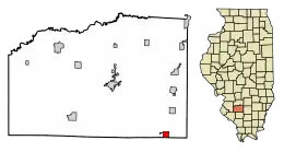 Location of Du Bois in Washington County, Illinois.