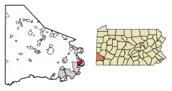 Location of Long Branch in Washington County, Pennsylvania.