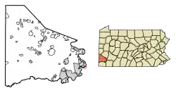 Location of Stockdale in Washington County, Pennsylvania.