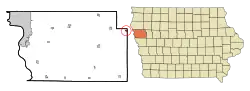 Location of Cushing, Iowa
