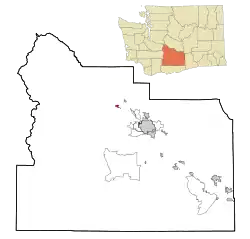 Location of Tieton, Washington