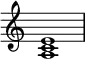 { \omit Score.TimeSignature \relative c' { <a c e>1 } }