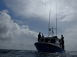 Good to be picked up by Ice Boat Chris Dee P73 driven by Captain Theodore. skippered by Captain Abram. There was a strong down and out current off South Point.